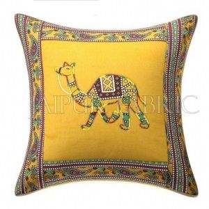 New Mustard Camel Design Patchwork & Applique Cushion Cover