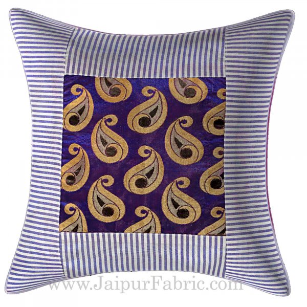 Paisley Print white lines Cushion Cover