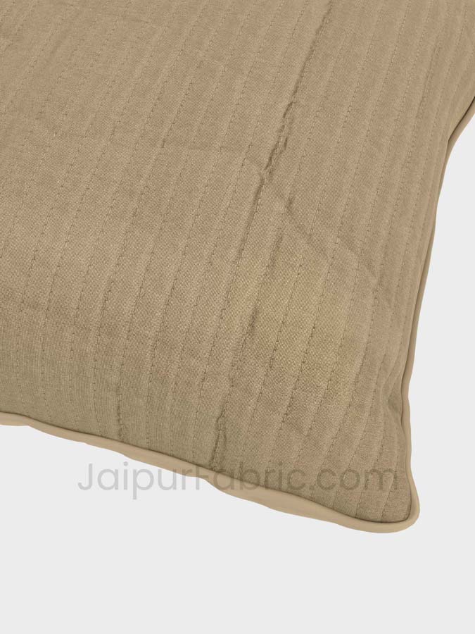 Beige Quilted Cotton Cushion Cover