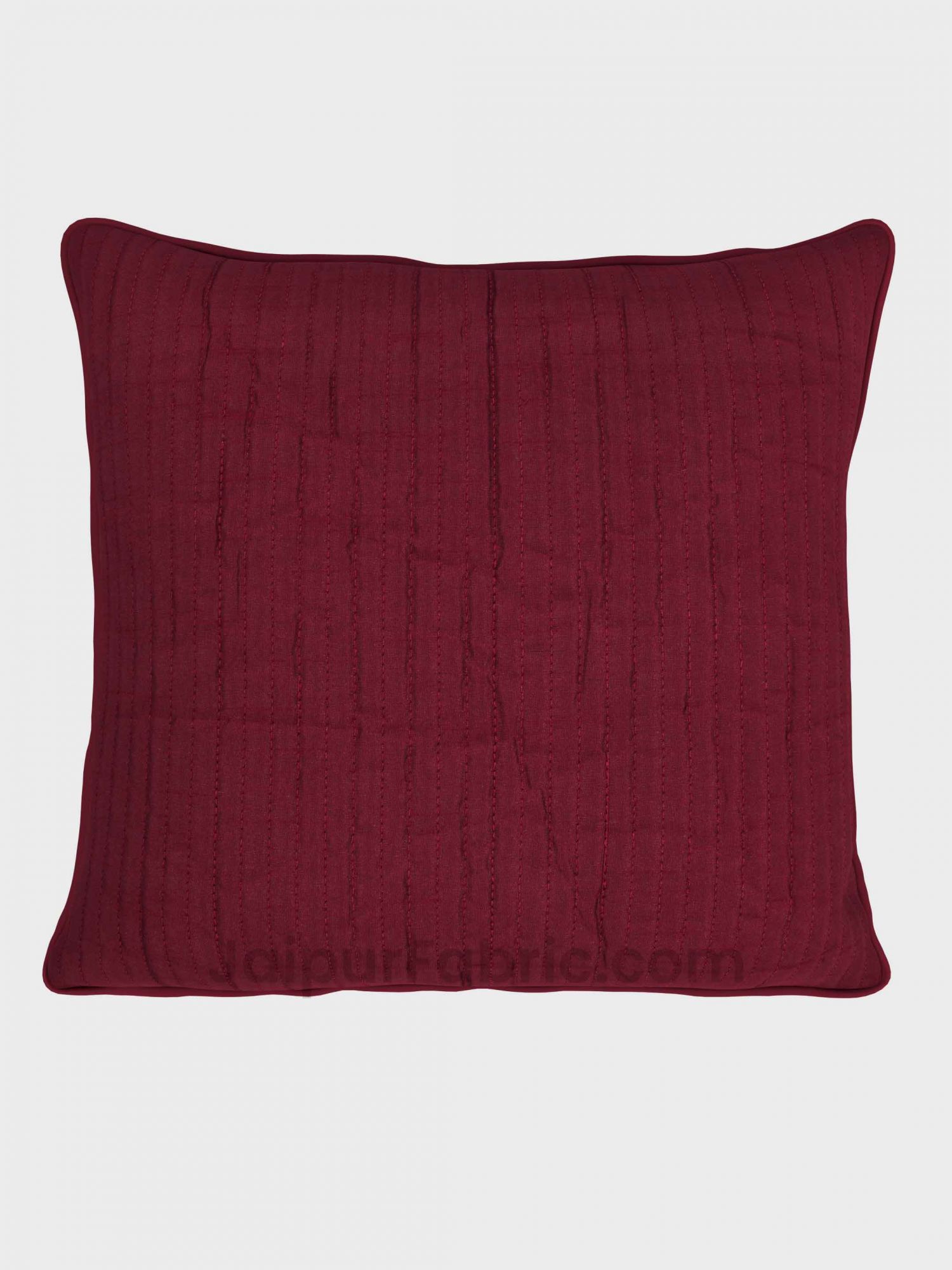 Red Quilted Cotton Cushion Cover