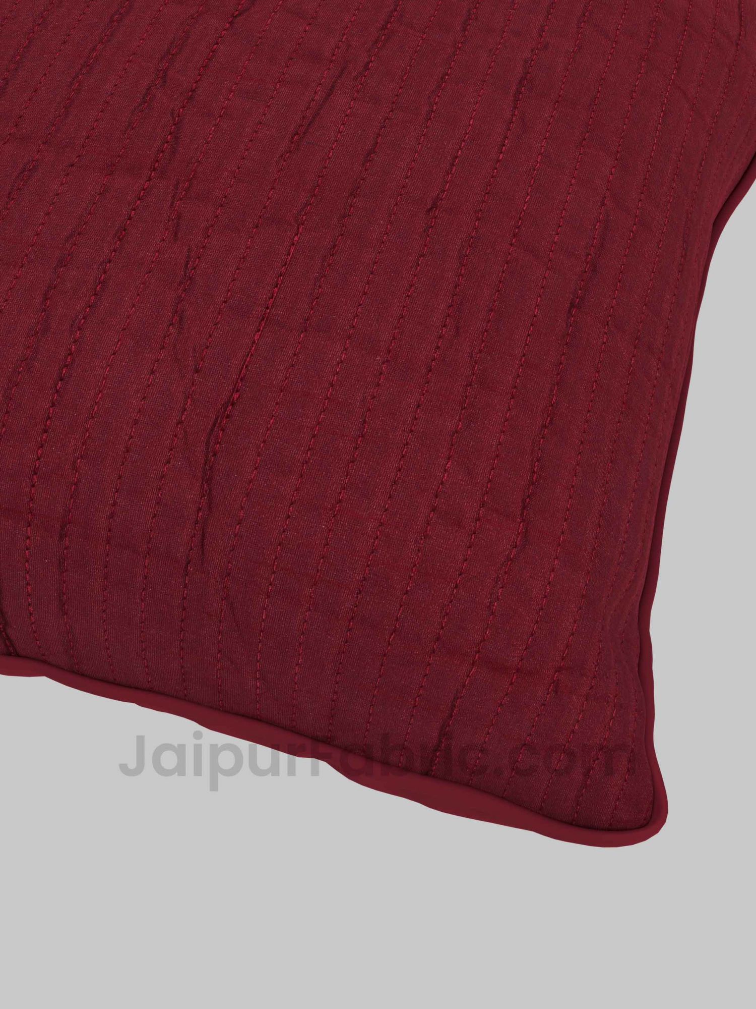 Red Quilted Cotton Cushion Cover