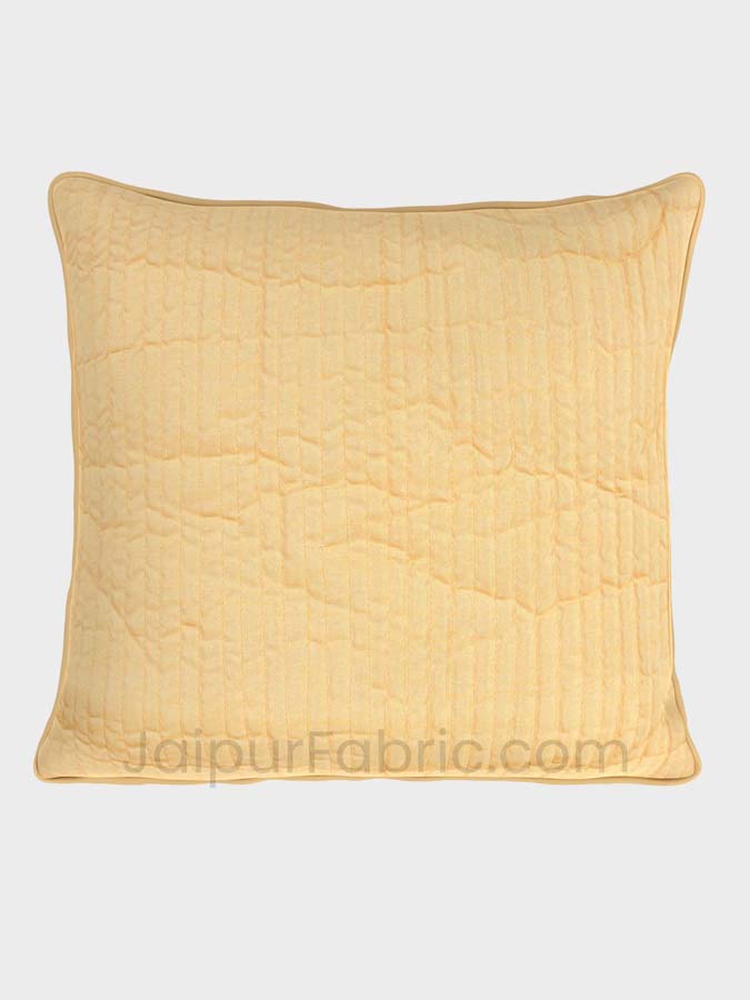 Mustard Yellow Quilted Cotton Cushion Cover