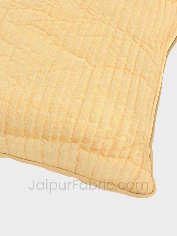 Mustard Yellow Quilted Cotton Cushion Cover