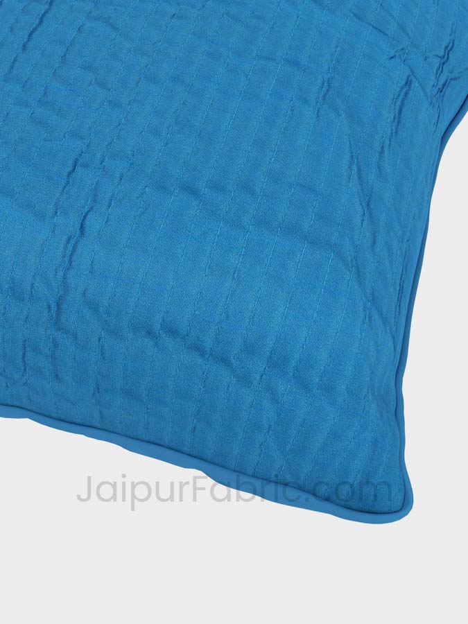 Blue Quilted Cotton Cushion Cover