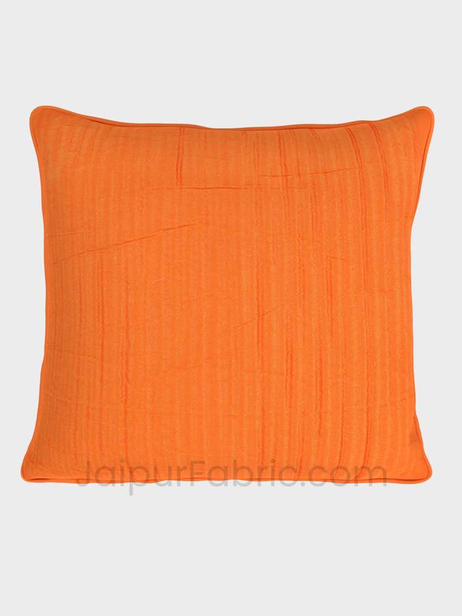 Orange Quilted Cotton Cushion Cover