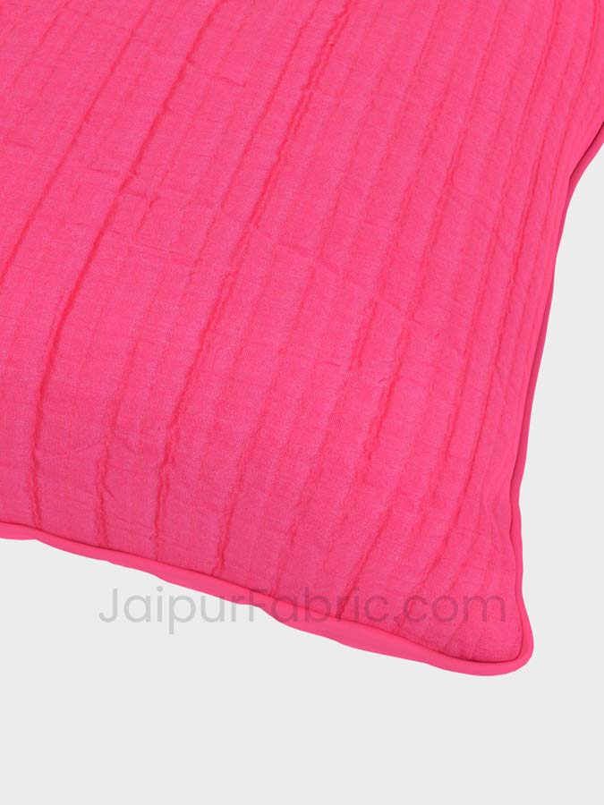 Pink  Quilted Cotton Cushion Cover