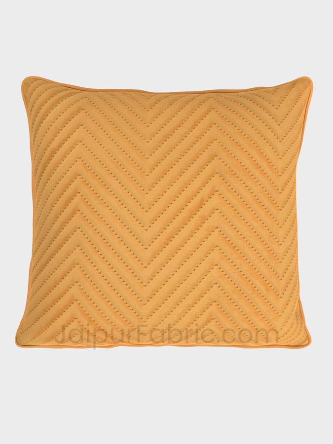 Yellow Herringbone Pattern  Cotton Cushion Cover