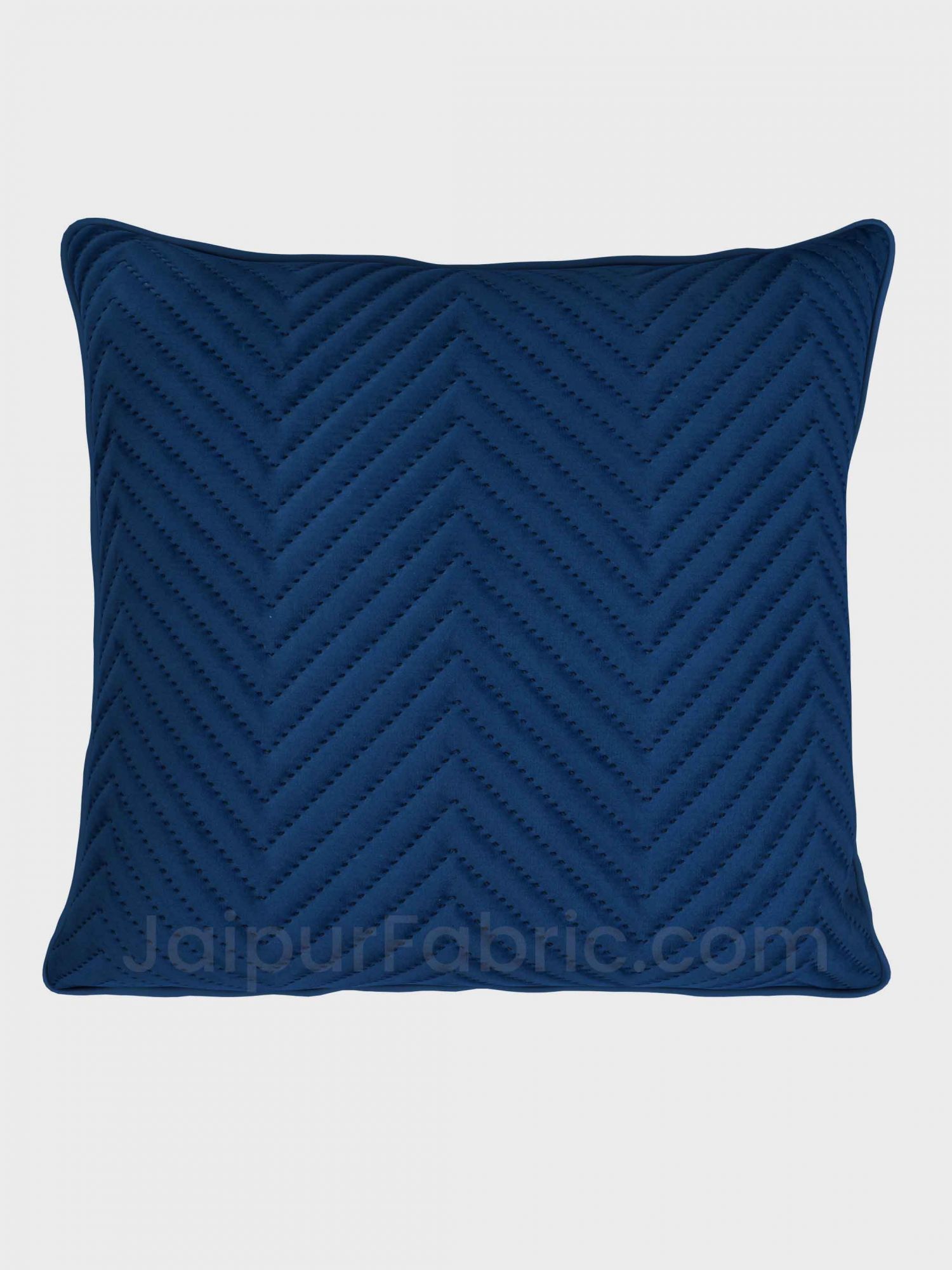 Blue Herringbone Pattern Cotton Cushion Cover