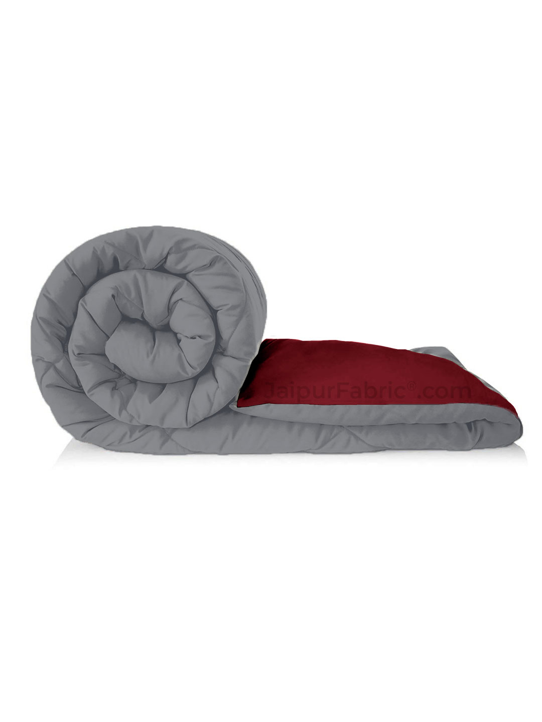 Grey-Maroon Double Bed Comforter