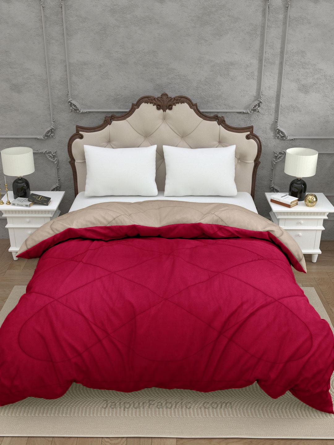Red-Off White  Double Bed Comforter