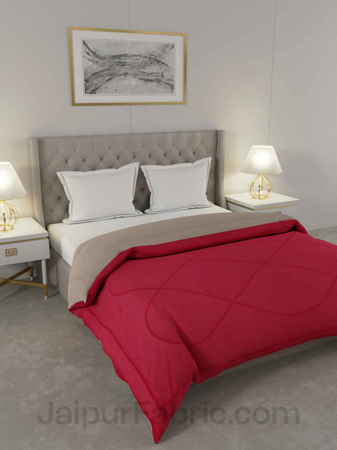 Pink-Grey Double Bed Comforter