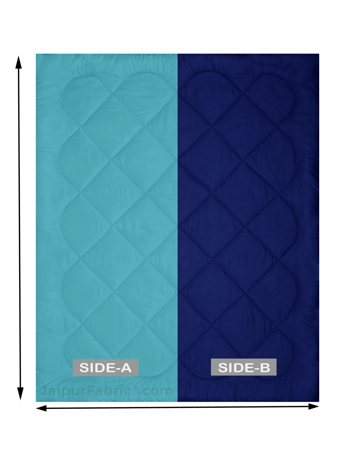 Aqua Green-Navy Blue Double Bed Comforter