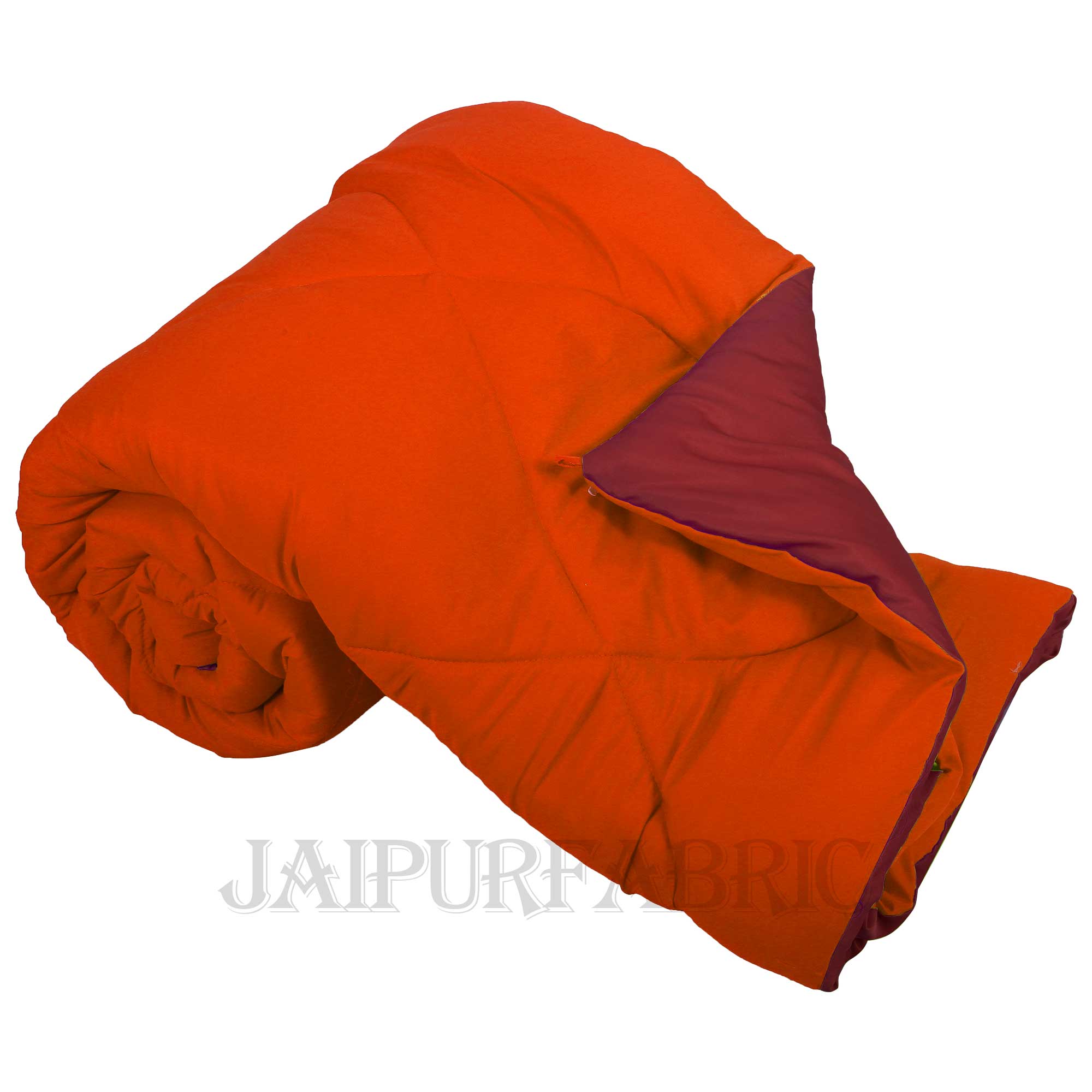 Orange Maroon Double Bed Comforter