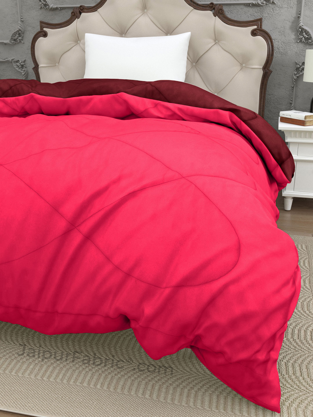 Maroon - Pink Single Bed Comforter