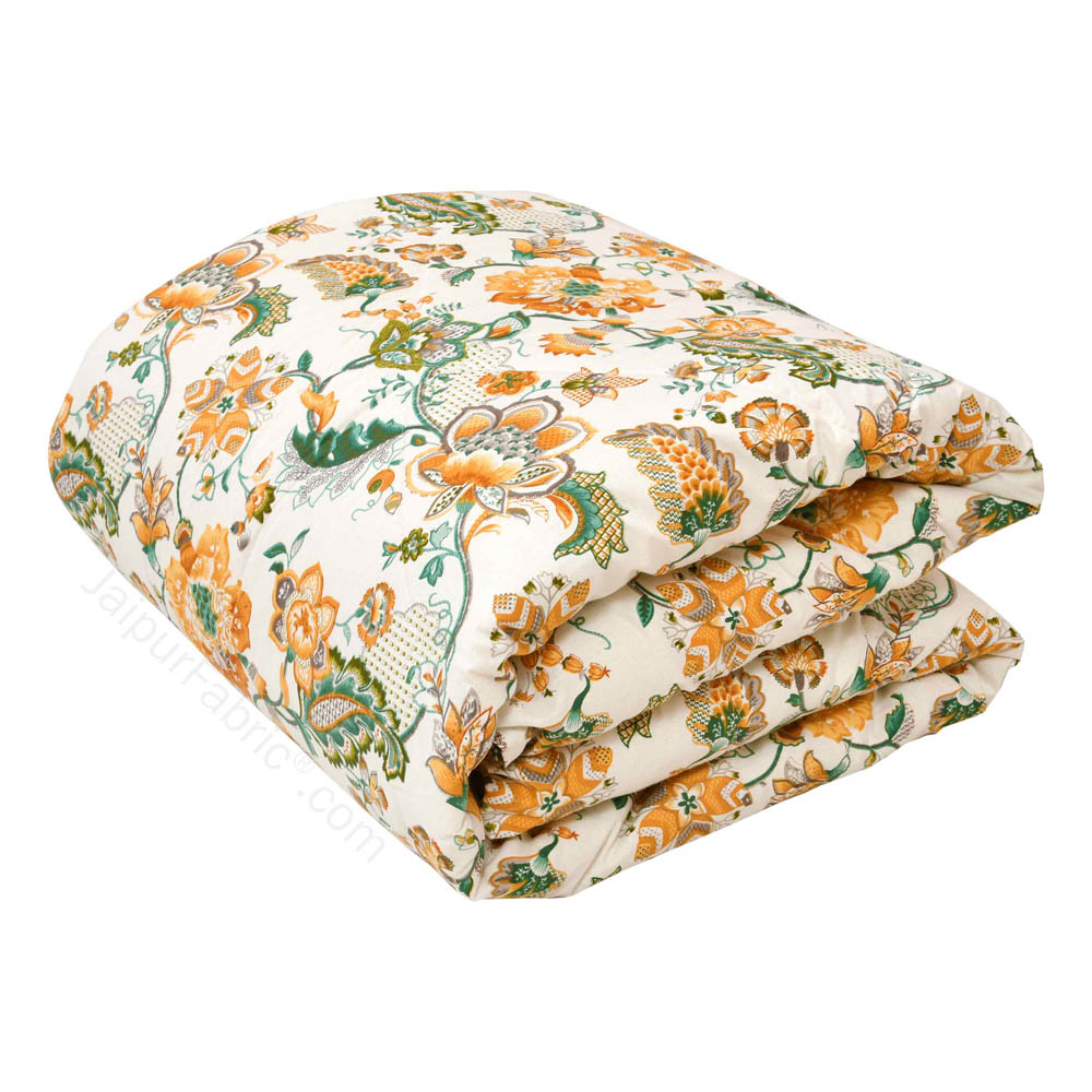 JaipurFabric® Anokhi Print Royal Orchid Peach Bed in a Bag Set of 4