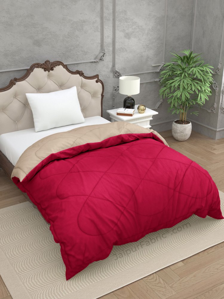Dark Pink Smoke White Single Bed Comforter