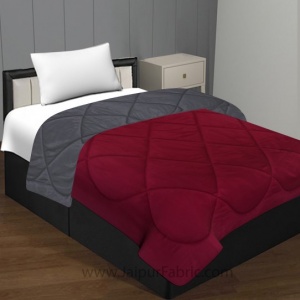 Maroon Dark Grey Single Bed Comforter