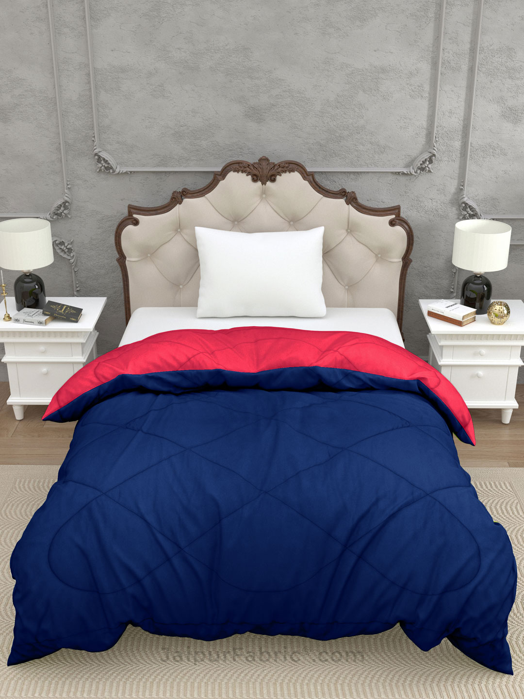 Navy Blue Dark Pink Single Bed Comforter
