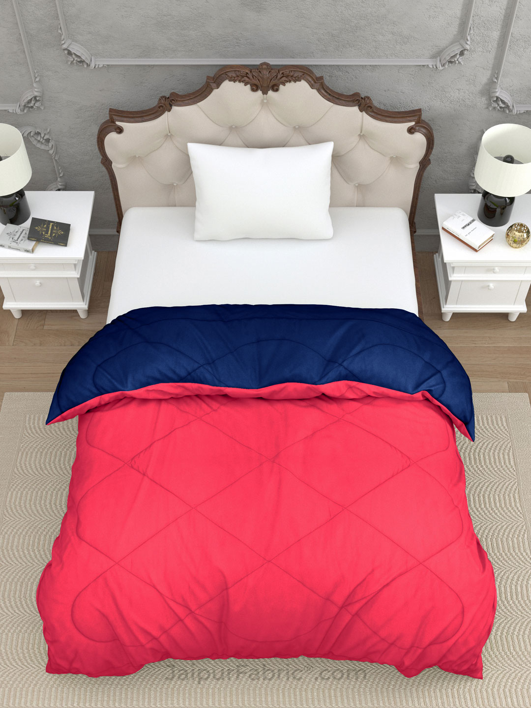 Navy Blue Dark Pink Single Bed Comforter