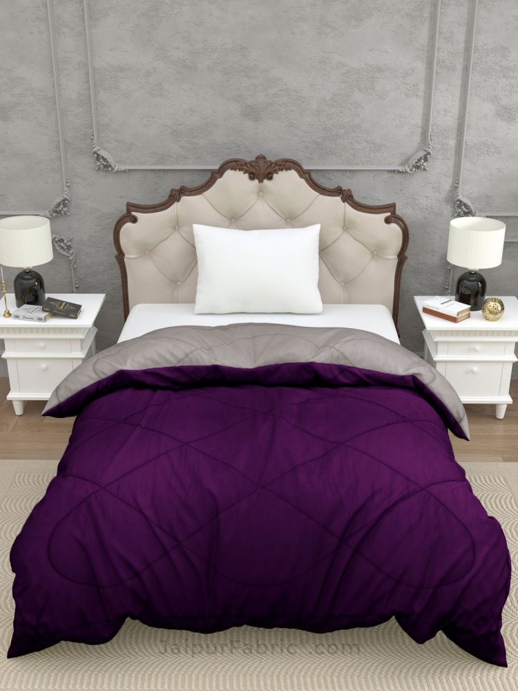 Light Grey Purple Single Bed Comforter