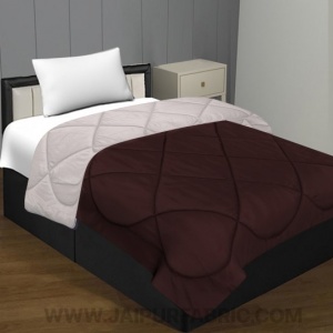 Dark Brown-Off White  Single Bed Comforter