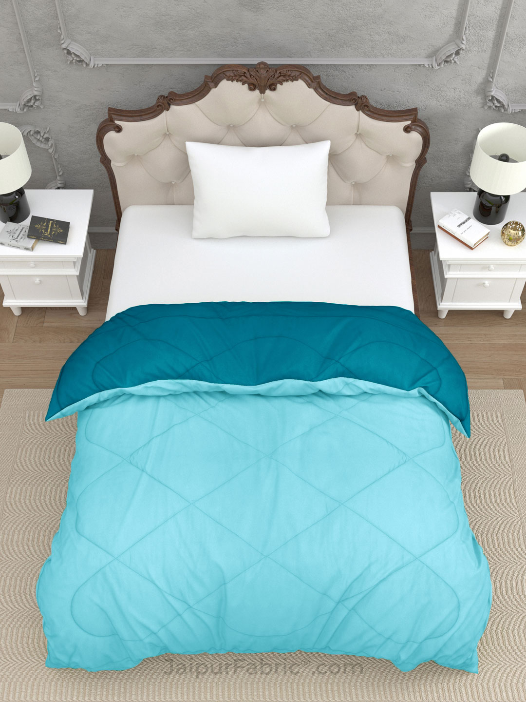 Teal Blue Ocean Blue Single Bed Comforter