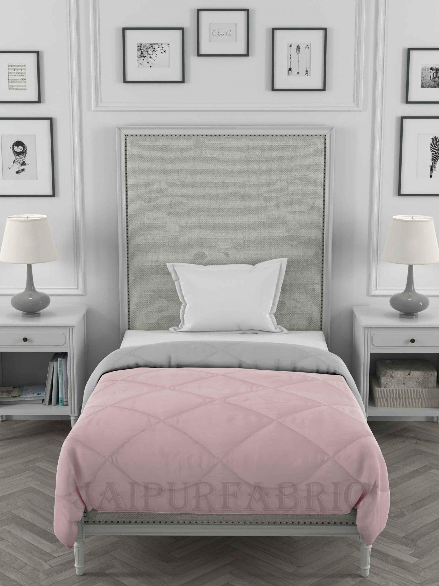 Beige Grey Single Bed Comforter