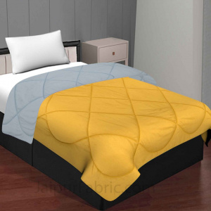 Mango Yellow Light Grey Single Bed Comforter