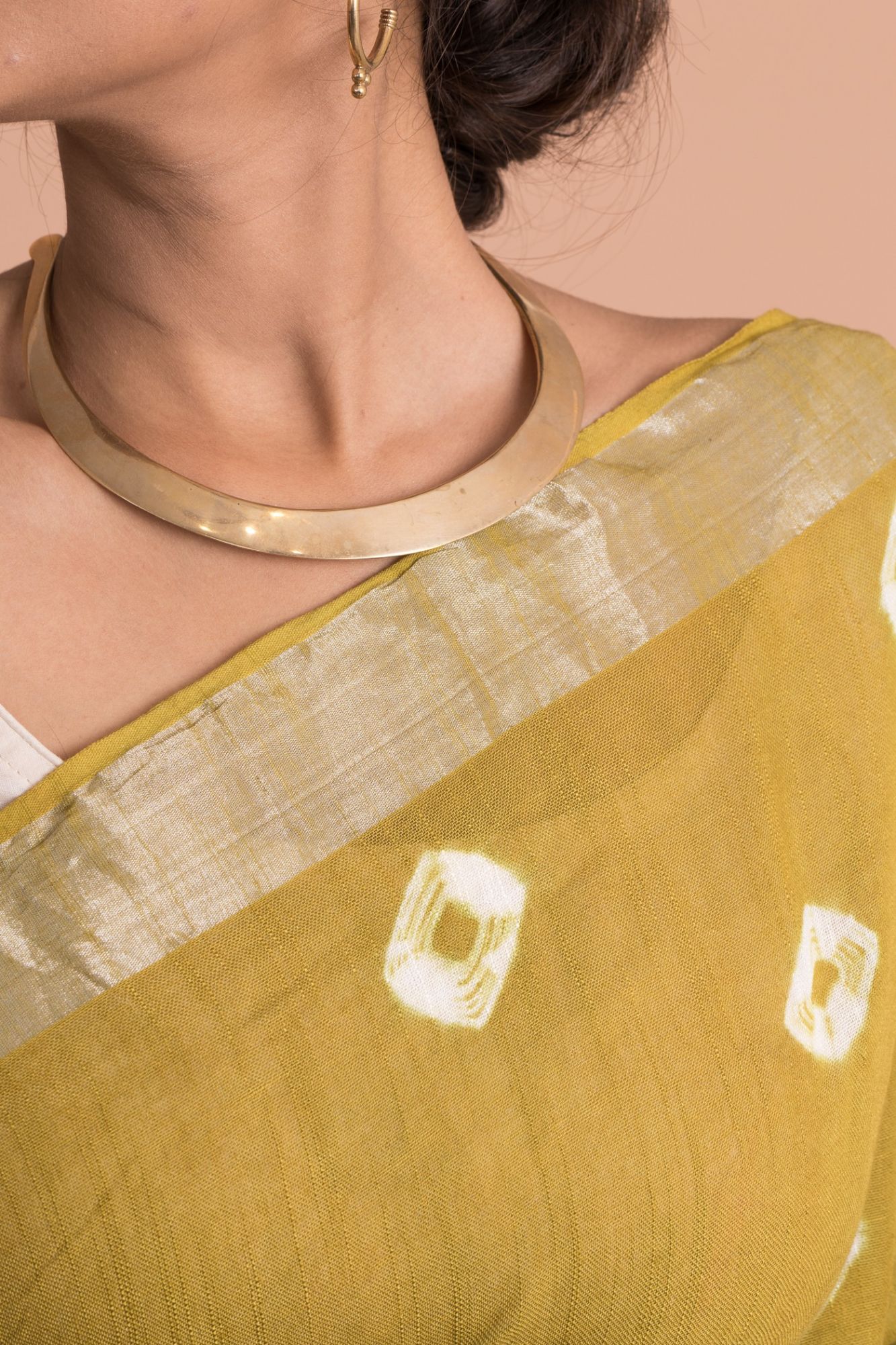 Women Tie And Dye Cotton Linen Saree with Unstitched Blouse - Multi-Color