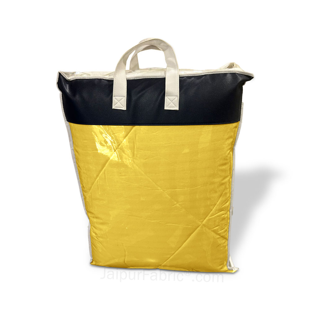 Mustard GoldSatin Stripes Matching Bedsheet and Comforter SET of 4 Bed in a Bag