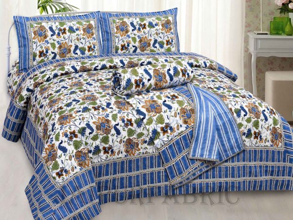 Bed in a Bag Aquatic Blue 1 Dohar + 1 Double BedSheet + 2 Pillow Covers