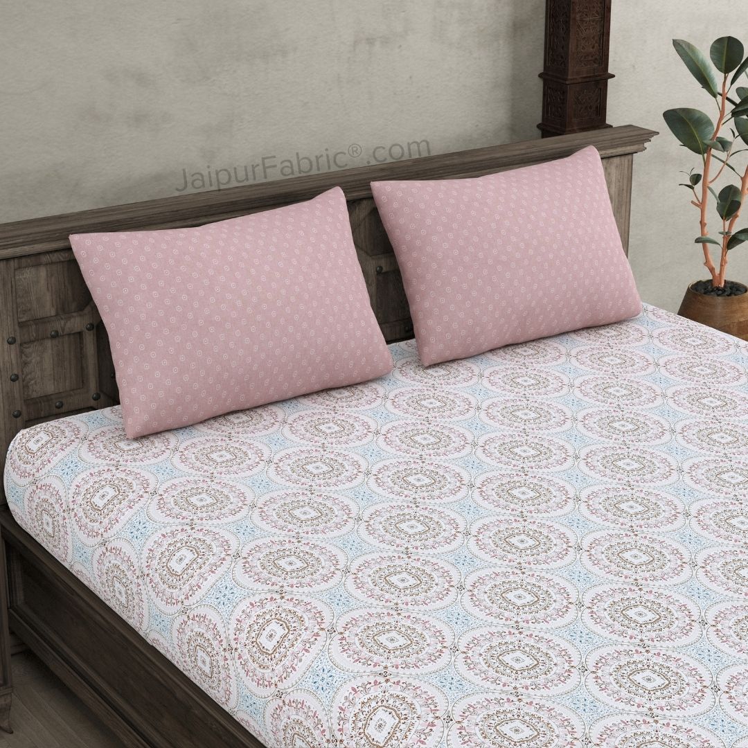The Icon Pink Cotton Dohar and Bedsheet Combo
