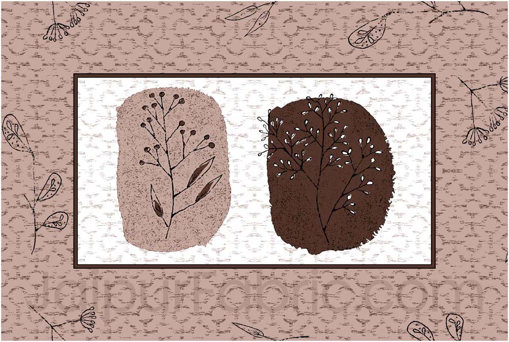 Fossil Tree Print Brown Double Bedsheet