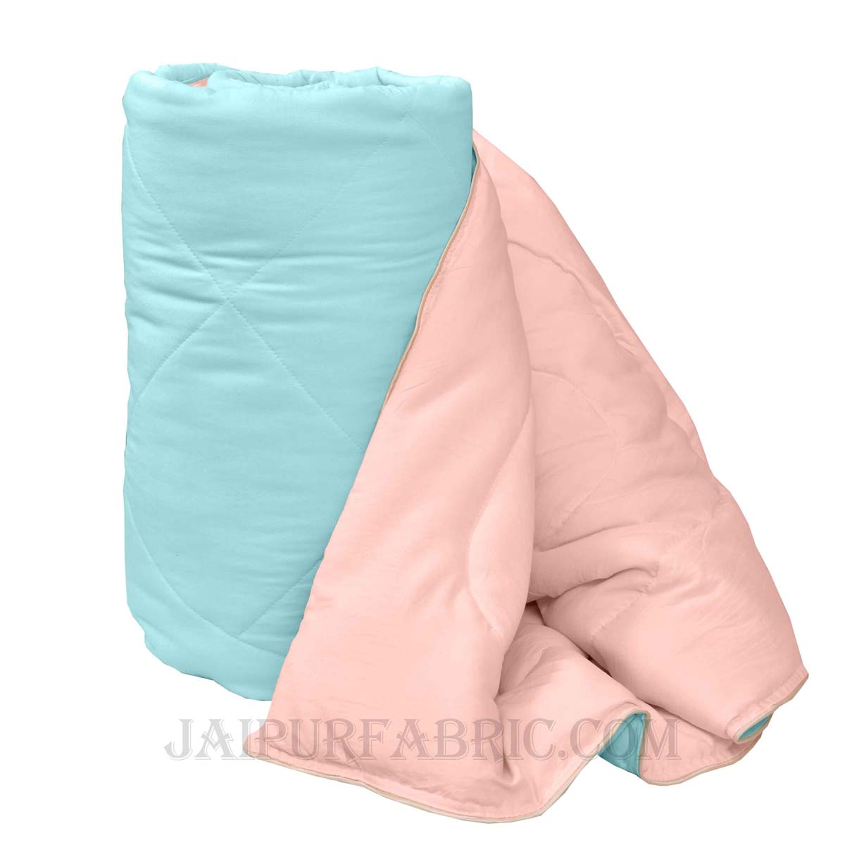 Ultra Soft Fluffy Reversible Peach Blue Dual Tone Pure Cotton Cover Premium Micro Fibre Filling Double Bed Comforter