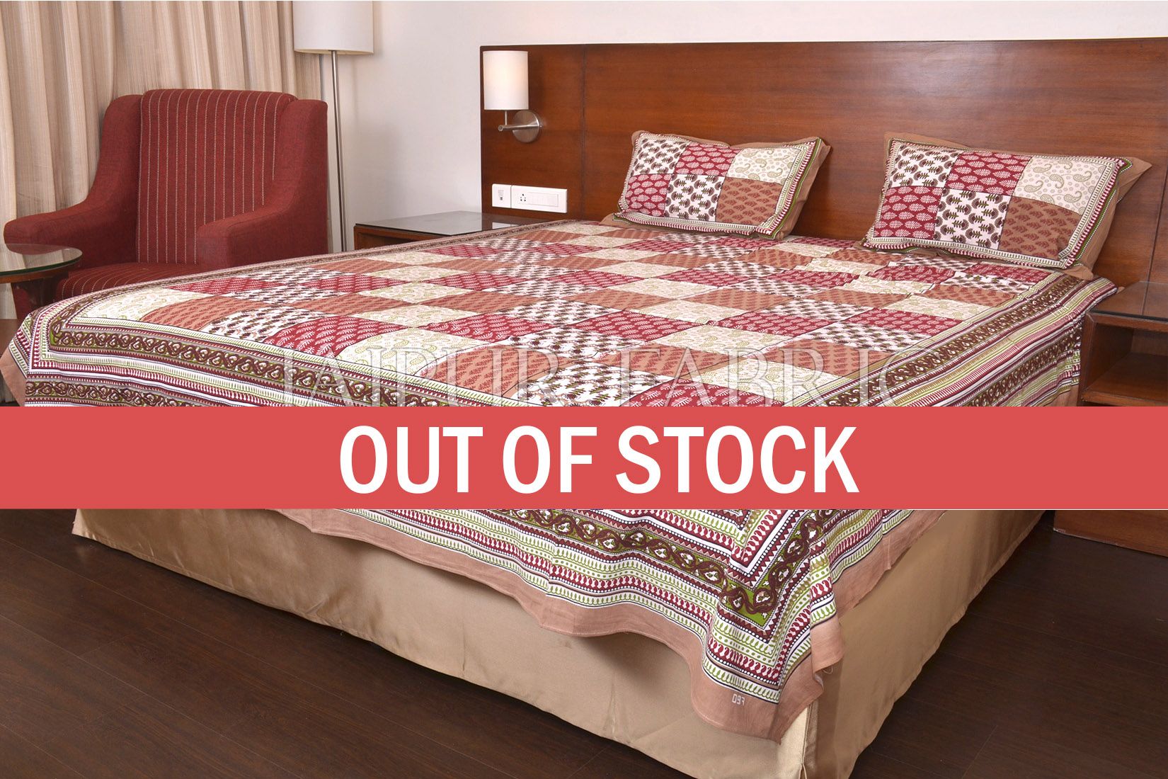 Brown Tropical Print Double Bed Sheet