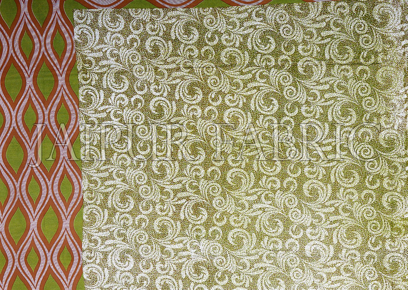 Green Border Retro Pattern Screen Print Cotton Double Bed Sheet