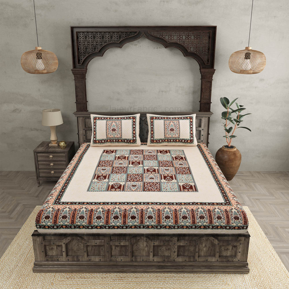 The Rich Legacy Maroon Cotton Double Bedsheet