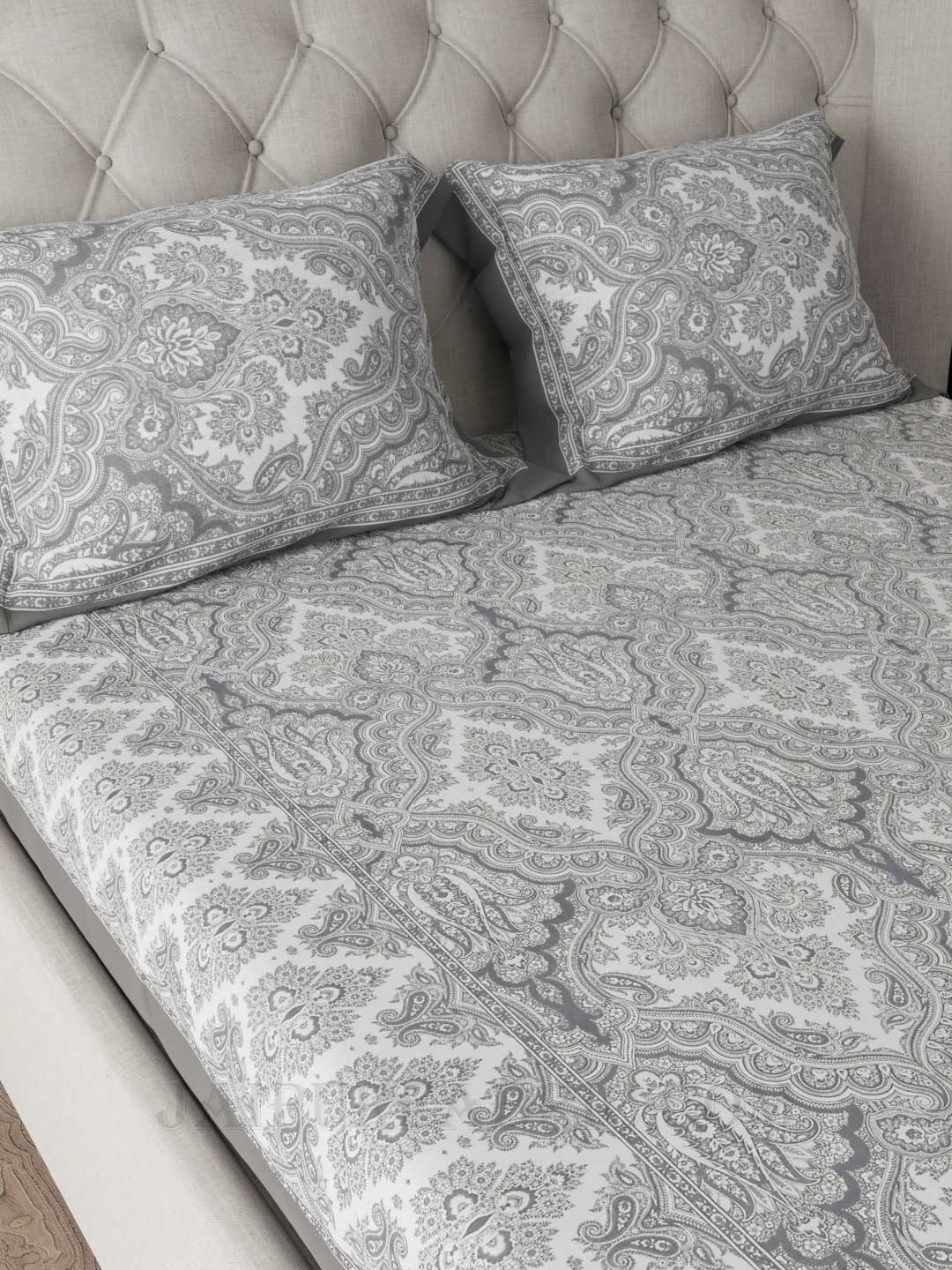 Royal Jacquard Cloud Gray Double Bedsheet