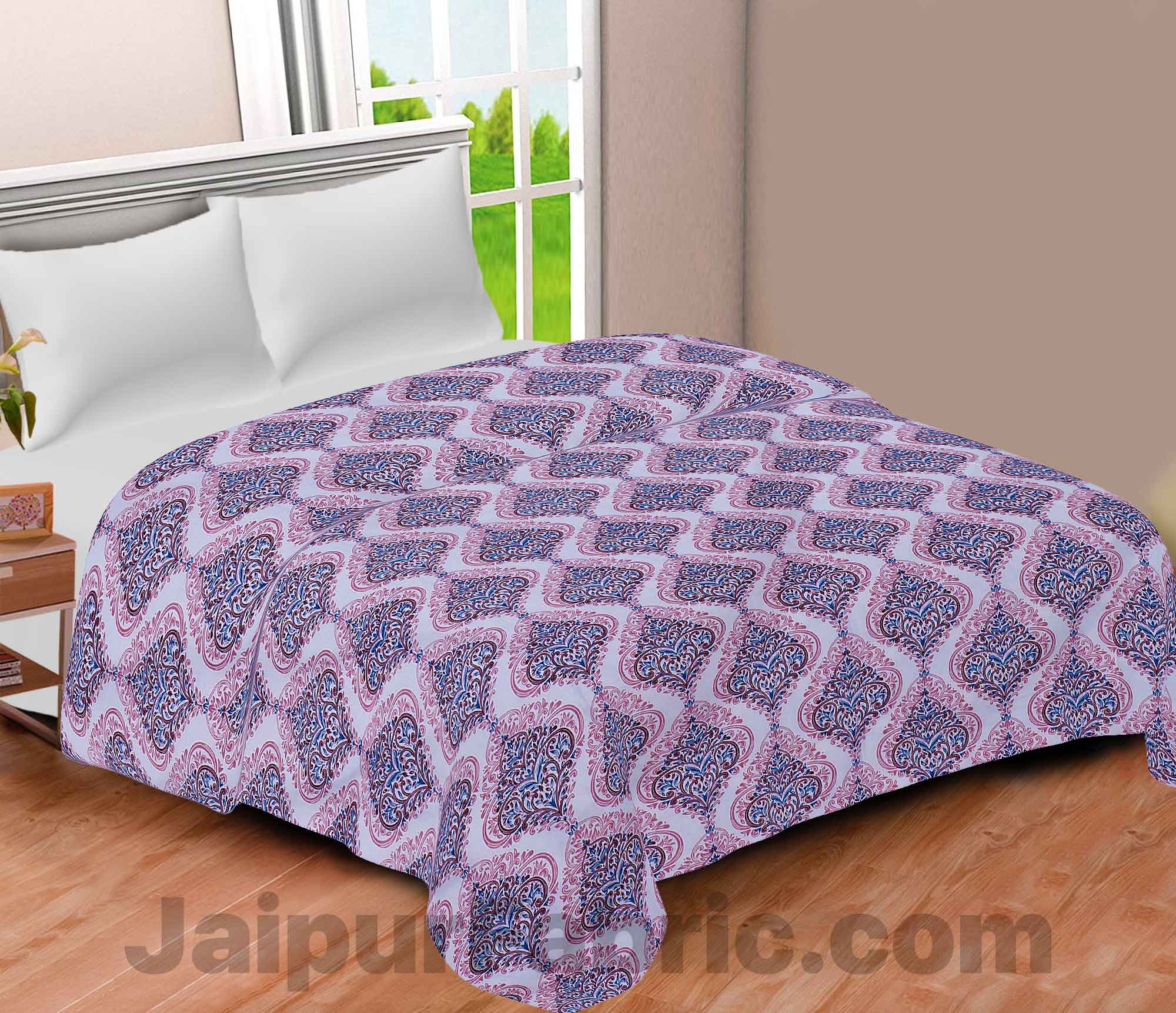 Pure Cotton Retro Print Reversible Double Bed Blanket/ Duvet/Quilt/AC Dohar