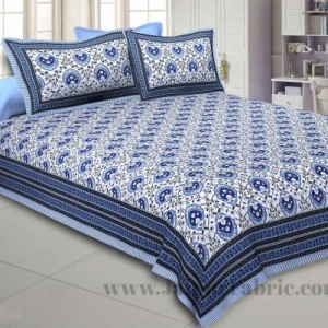 Flickering Bale Blue Double Bedsheet