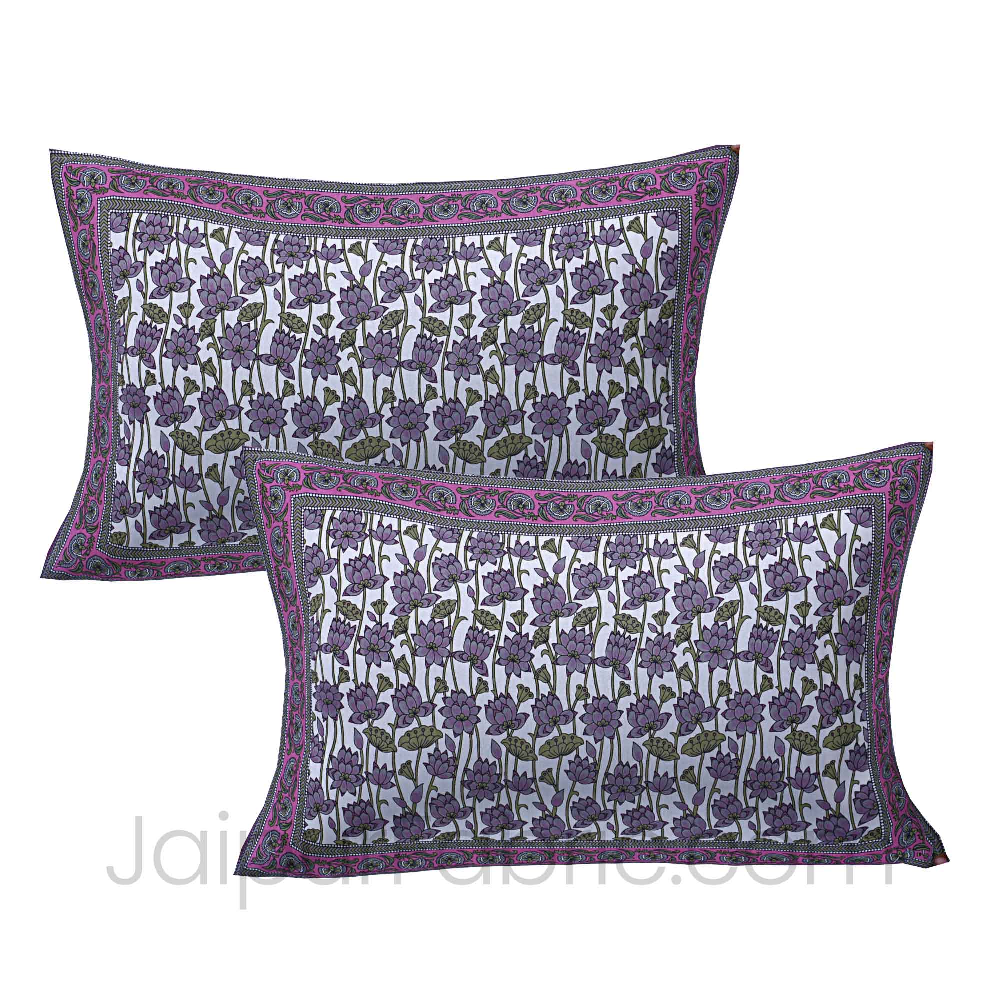 Fresh Garden Purple Grey Double Bedsheet