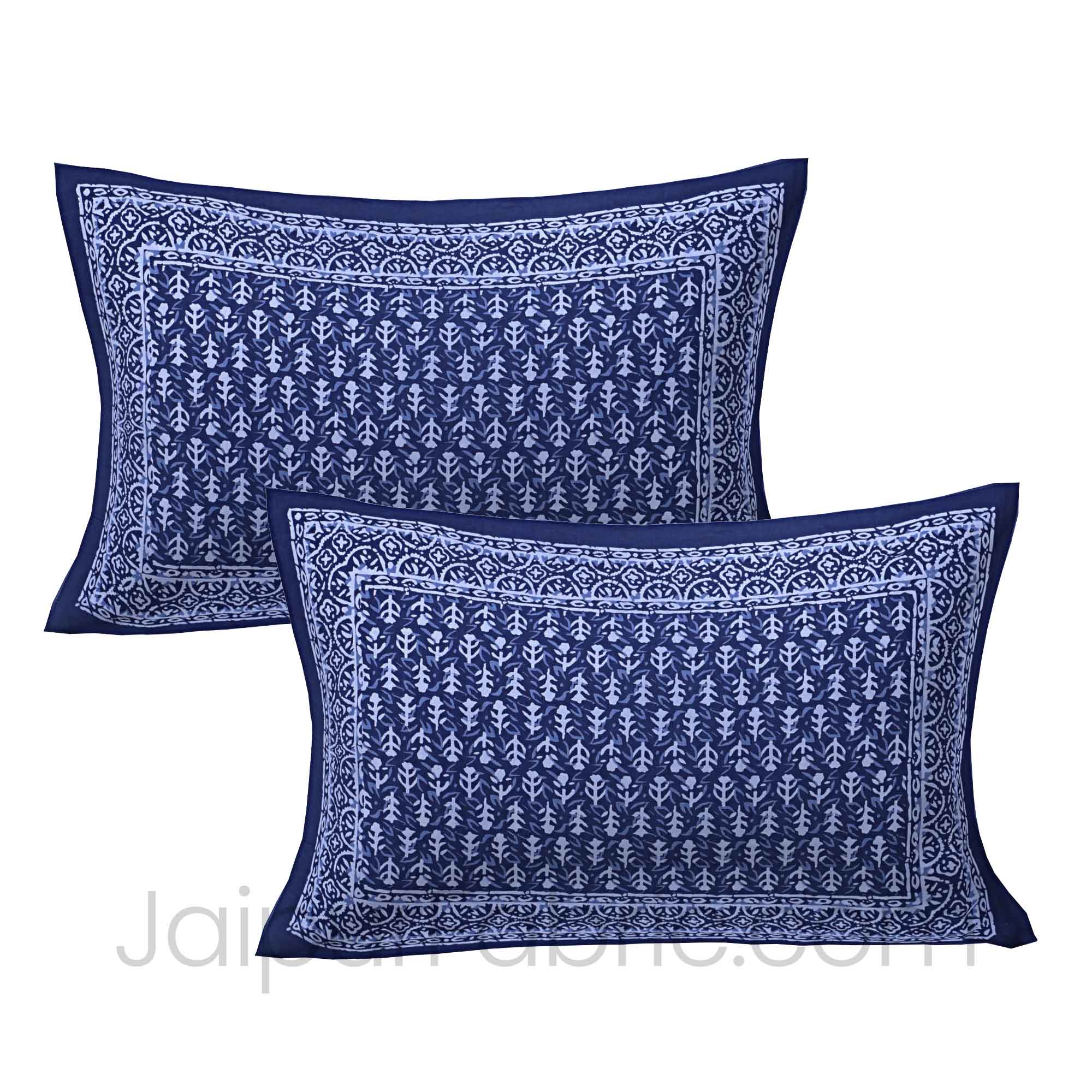 Classic Dabu Royal Blue Pure Cotton Jaipur Bedsheet
