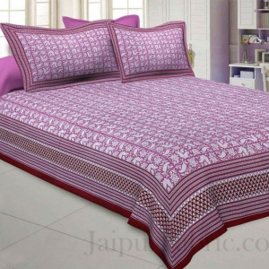 Floret Kingdom Pink Double Bedsheet