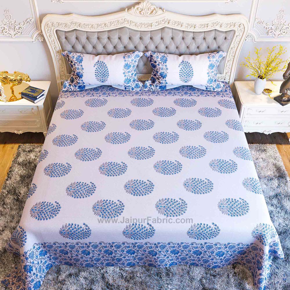 Princely Paisley Hand Block Print Double Bedsheet