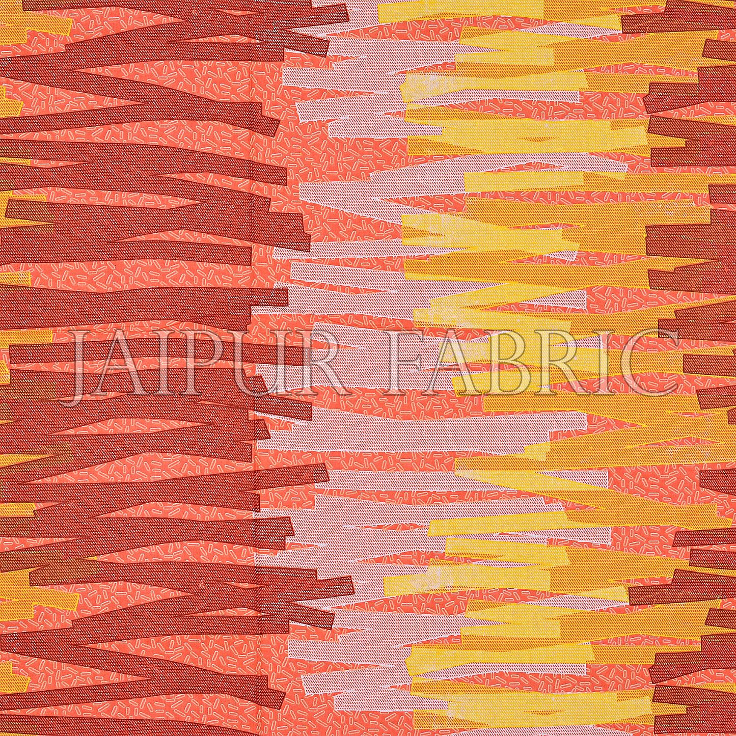 Orange Base Abstract Design Cotton Double Bed Sheet