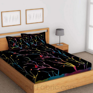 Happy Vibes Tie Dye BedSheet with 2 Pillow Covers cum Tapestry