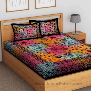 Tie And Dye Rural Pattern Super Fine Cotton Double Bed Sheet