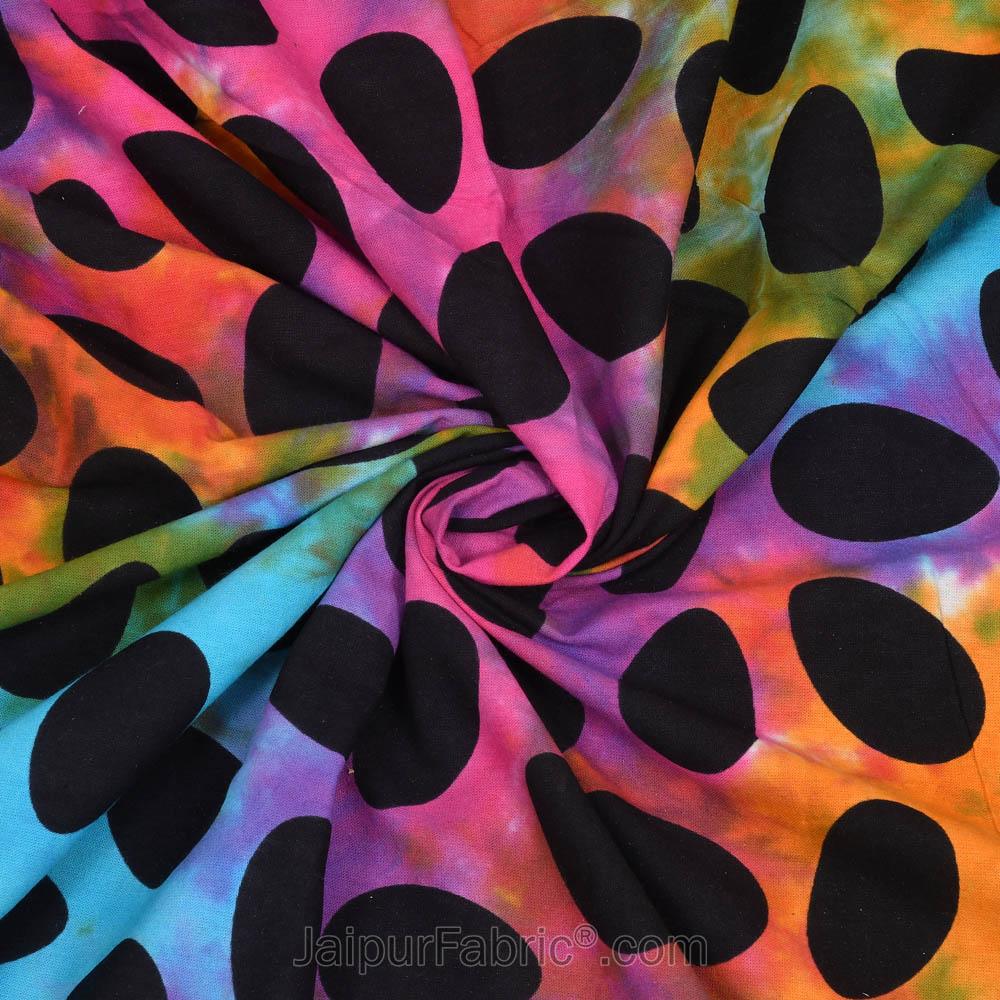 Tie And Dye Cow Print Black & White Bedsheet