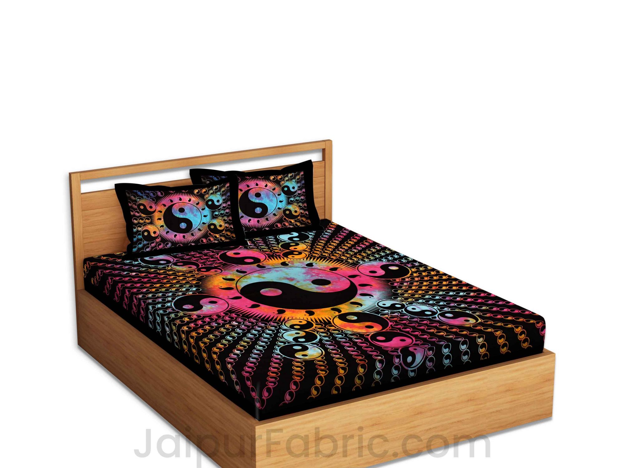 Yin Yang Tie Dye BedSheet with 2 Pillow Covers cum Tapestry