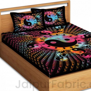 Yin Yang Tie Dye BedSheet with 2 Pillow Covers cum Tapestry